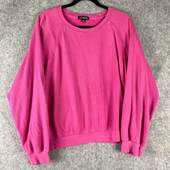 J. Crew Tops - J Crew Magic Rinse Relaxed Crewneck Sweatshirt Womens XXL Pink Cotton Casual